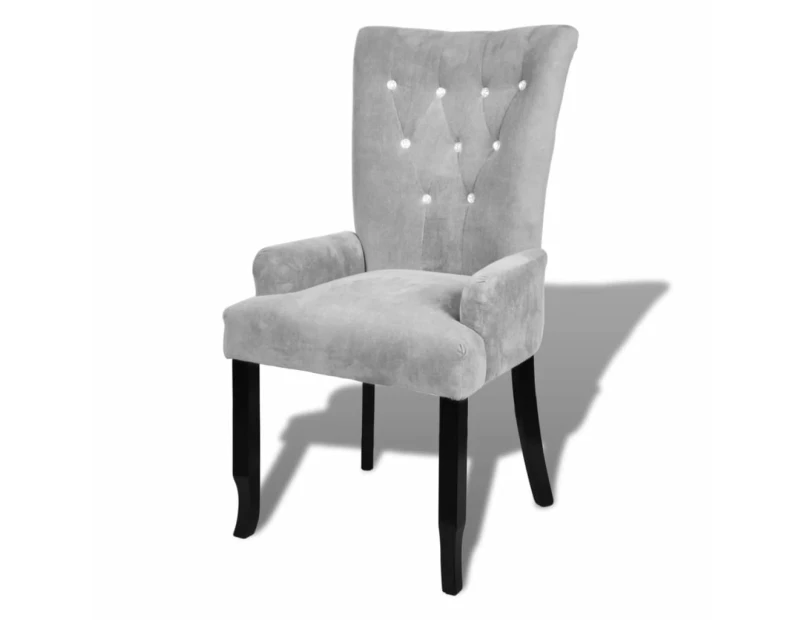 vidaXL Armchair Silver Velvet