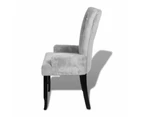 vidaXL Armchair Silver Velvet