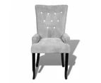 vidaXL Armchair Silver Velvet