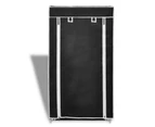 Fabric Shoe Cabinet with Cover 58 x 28 x 106 cm Black
