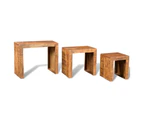 vidaXL Nesting Table Set 3 Pieces Solid Mango Wood