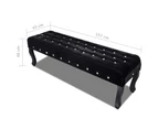 vidaXL Black Bench Velvet Fabric with Crystal Buttons