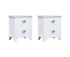 vidaXL Nightstand 2 pcs with 2 Drawers White