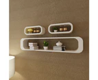 3 White MDF Floating Wall Display Shelf Cubes Book/DVD Storage