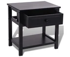 vidaXL Bedside Cabinet Wood Black