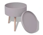 vidaXL Side Table with Serving Tray Round 39.5x44.5 cm Grey