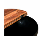 vidaXL Coffee Table Set 2 Pieces Solid Reclaimed Wood Black Bowl Shape