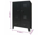 vidaXL Wardrobe Metal Industrial Style 67x35x107 cm Black