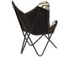 Butterfly Chair Black and White Genuine Goat Leather