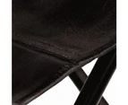 vidaXL Butterfly Chair Black Kids Size Real Leather