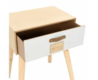 vidaXL Bedside Table with a Drawer 44x30x58.5 cm Solid Pinewood