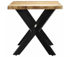 vidaXL Dining Table 160x80x75 cm Solid Rough Mango Wood