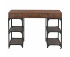 vidaXL Desk with 3 Drawers 110x50x78 cm Solid Fir Wood