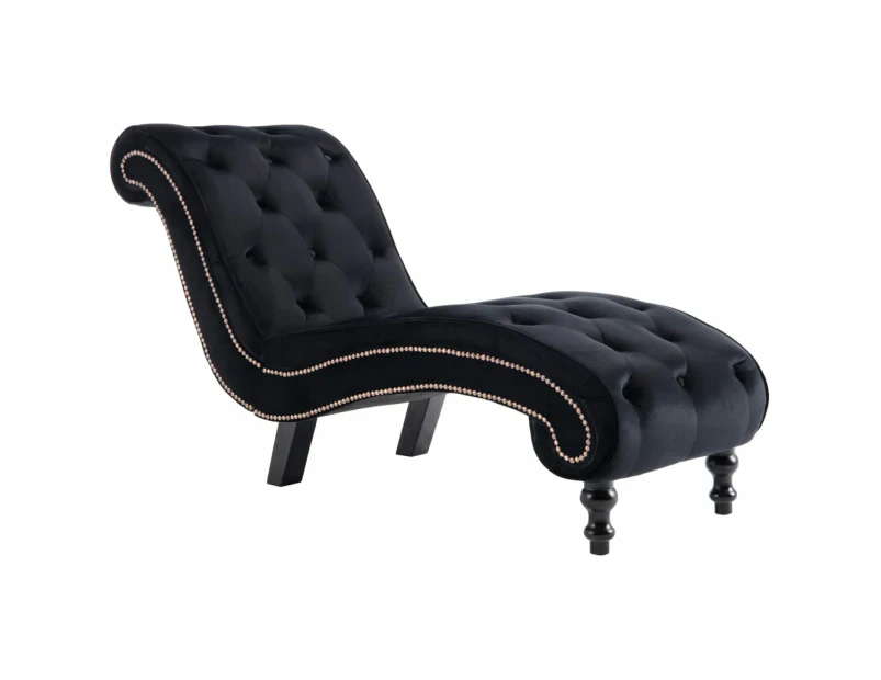 vidaXL Chaise Lounge Black Velvet