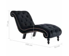 vidaXL Chaise Lounge Black Velvet