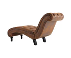 vidaXL Chaise Lounge Brown Faux Suede Leather