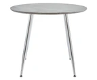 vidaXL Dining Table Concrete and Silver 90x73.5 cm MDF
