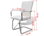 vidaXL Cantilever Dining Chairs 4 pcs White Faux Leather