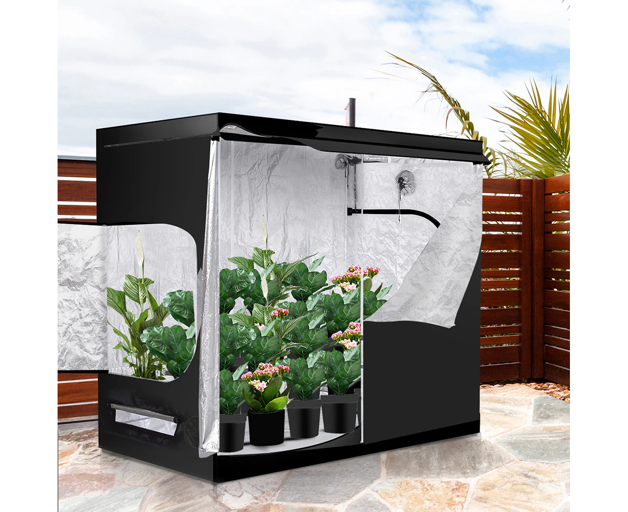 Grow Tent Indoor System Hydroponics Room 600D Oxford Plant Aluminium 120x120x200