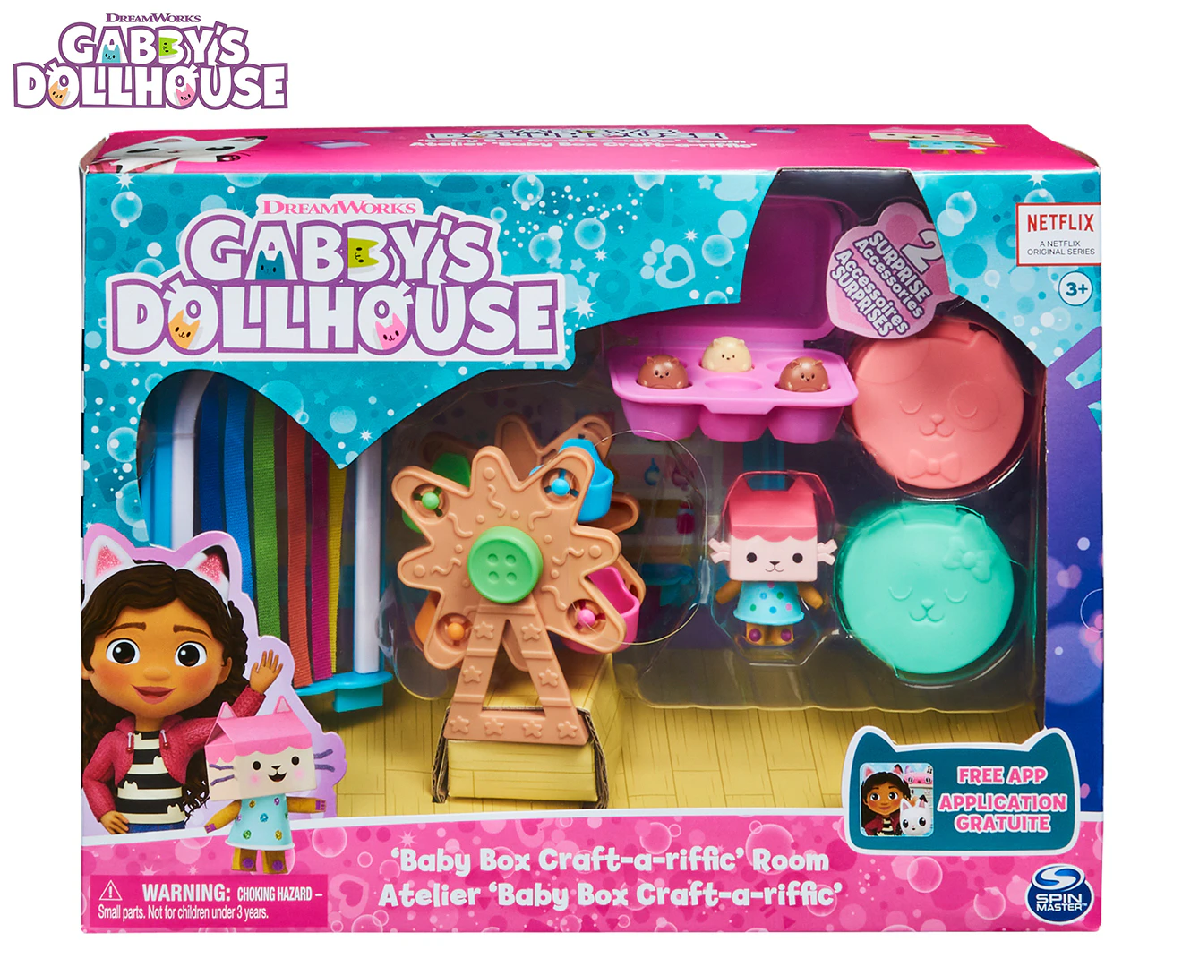 Gabby's Dollhouse 11-Piece Baby Box Craft-A-Riffic Room Playset