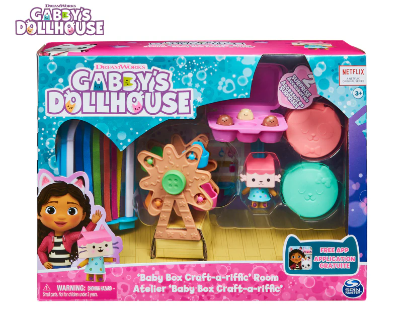Gabby's Dollhouse 11-Piece Baby Box Craft-A-Riffic Room Playset