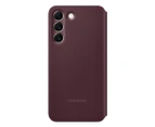 Samsung Smart Clear View Cover Flip Case for Galaxy S22+ - Burgundy