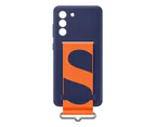 Samsung Galaxy S21 FE Silicone Cover with Strap - Navy