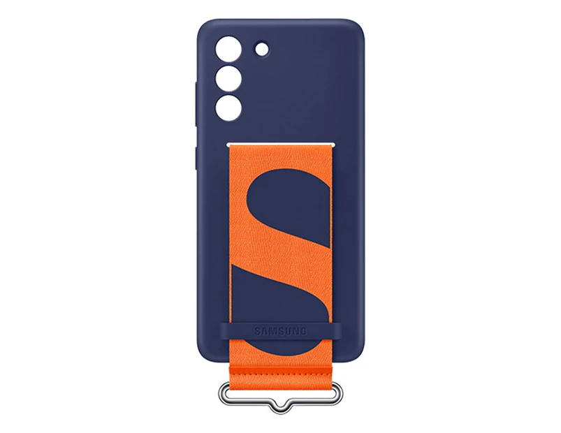 Samsung Galaxy S21 FE Silicone Cover with Strap - Navy