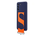 Samsung Galaxy S21 FE Silicone Cover with Strap - Navy