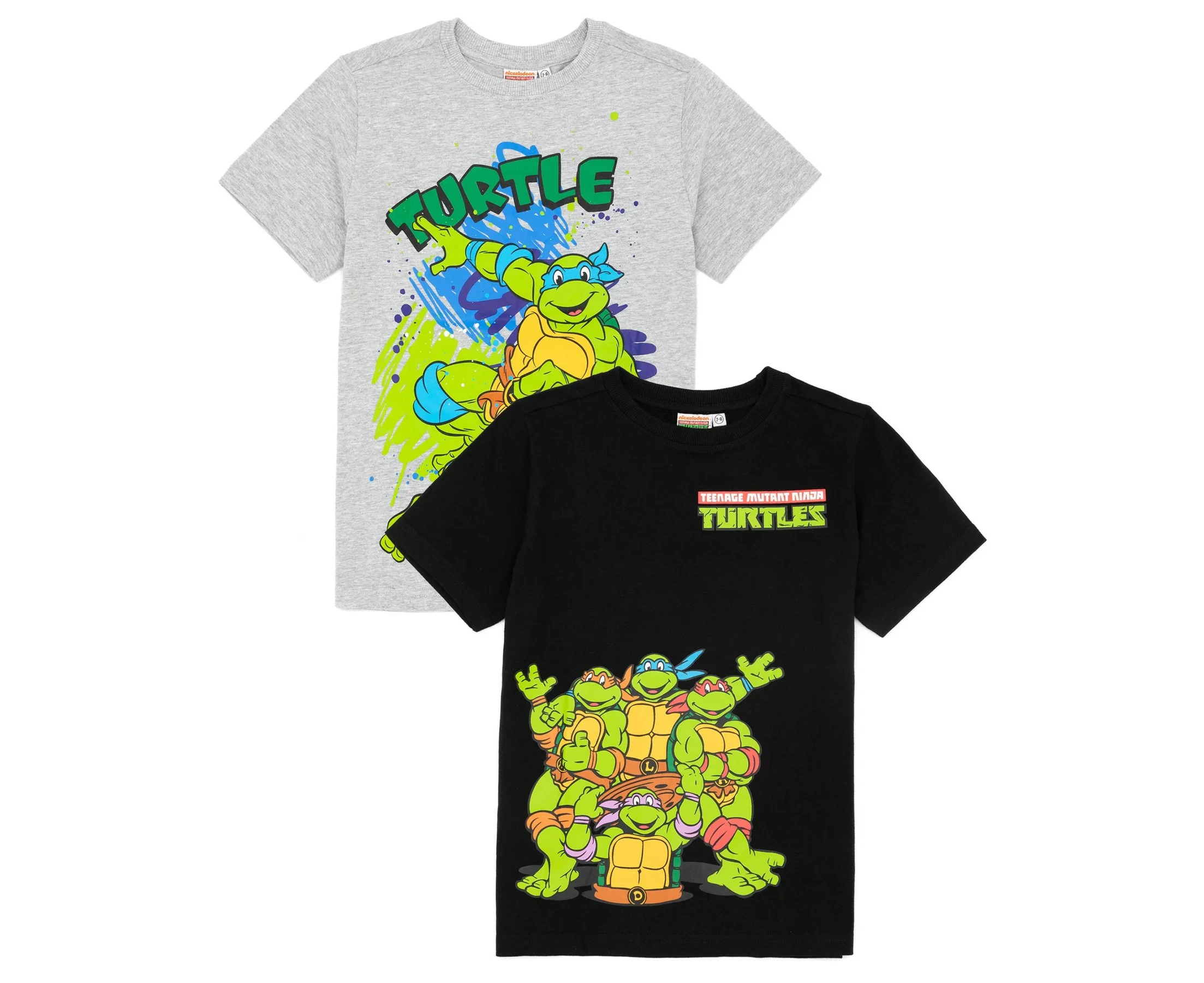 Teenage Mutant Ninja Turtles Childrens/Kids T-Shirt (Pack of 2) (Black/Grey Marl) - NS6983