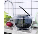 Ortega Kitchen 5L Salad Spinner w/ Stopper Button - Black/Clear