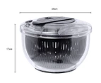 Ortega Kitchen 5L Salad Spinner w/ Stopper Button - Black/Clear