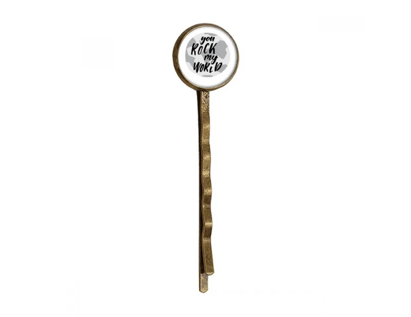 You Rock My World Quote Style Retro Metal Hair Bobby Pin Headwear