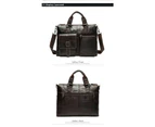 Leather Messenger Bag for Men, Vintage Leather Laptop Bag Briefcase Satchel, leather briefcase for men School Work Bag-Black