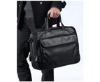 Leather messenger bag for men Laptop Briefcase Genuine Leather Duffel Bags for Men Laptop Bag fits 15.6 inches Laptop-Black - Lychee skin grain
