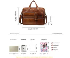 Business Travel Briefcase Laptop Briefcase Genuine Leather Duffel Bags for Men Laptop Bag fits 15.6 inches Laptop Metal Zipper-Black