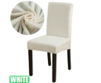 Chair Cover for Dining Room Stretch Jacquard Dining Chair Cover Slipcover Elastic Spandex Kitchen Chair Cover-Style2-White