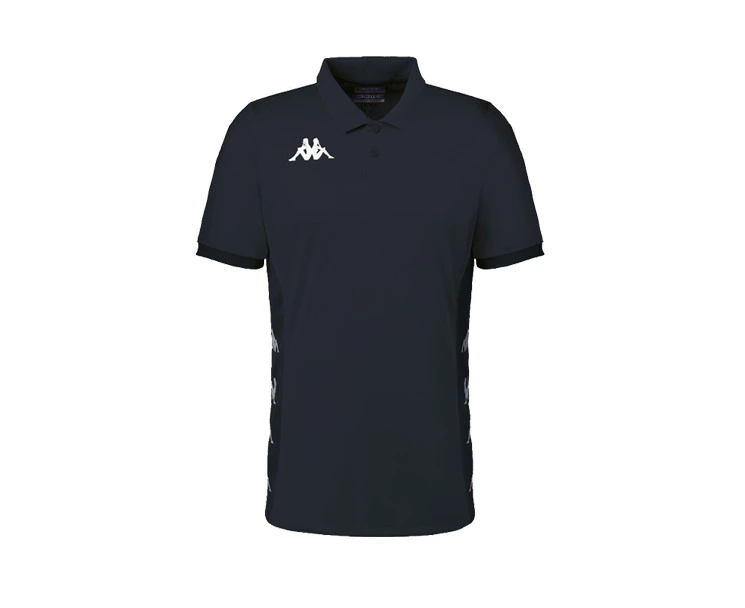 Kappa Mens Deggiano Performance Soccer Black/Grey Polo Shirt - Black/Grey