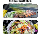 500ml 2 in 1 Olive Oil Sprayer Dispenser for Cooking Portable Glass Oil Bottle for Kitchen Air Fryer Baking Salad BBQ Grilling