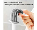 2023 New upgrade 1PCS Silicone Toilet Brush Set with Holders with Wall Mounting Leak Proof Base -Black