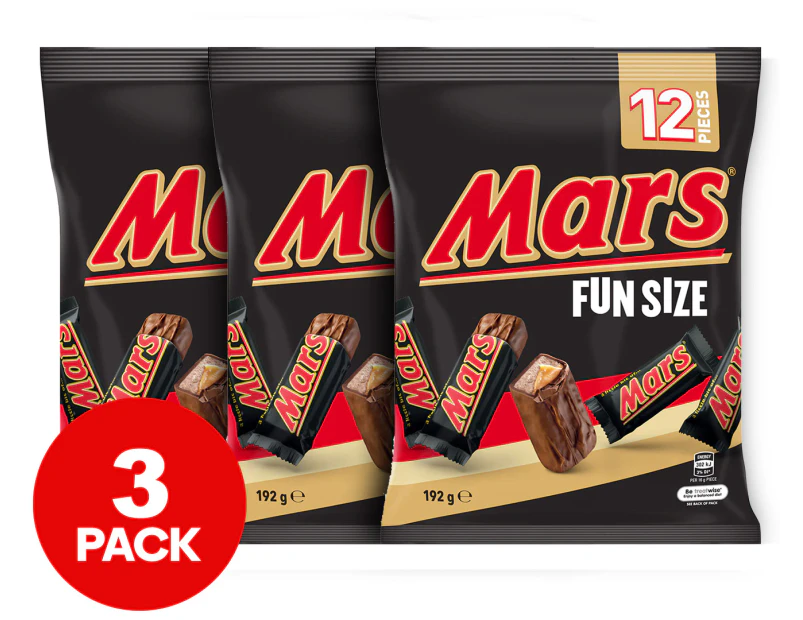 3 x 12pk Mars Fun Size Share Bag 192g