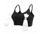 Breastfeeding Bra Nursing Bra Pregnancy Clothes Maternity Hand Free Pumping Black Bra - Black