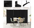 Giantex 3 Panel Mobile Room Divider Foldable Privacy Screen Wall Partition Stand Home Office Black