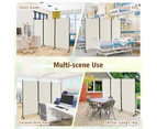 Giantex 3 Panel Mobile Room Divider Foldable Privacy Screen Wall Partition Stand Home Office White