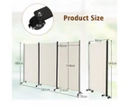 Giantex 3 Panel Mobile Room Divider Foldable Privacy Screen Wall Partition Stand Home Office White