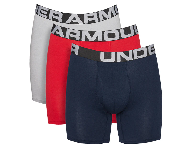 Under Armour Men's Charged Cotton 6 Boxerjock Trunks 3-Pack - Red
