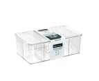 Box Sweden 27.5x17cm Crystal Hinged 8-Section Container Home Organiser Storage