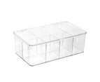 Box Sweden 27.5x17cm Crystal Hinged 8-Section Container Home Organiser Storage