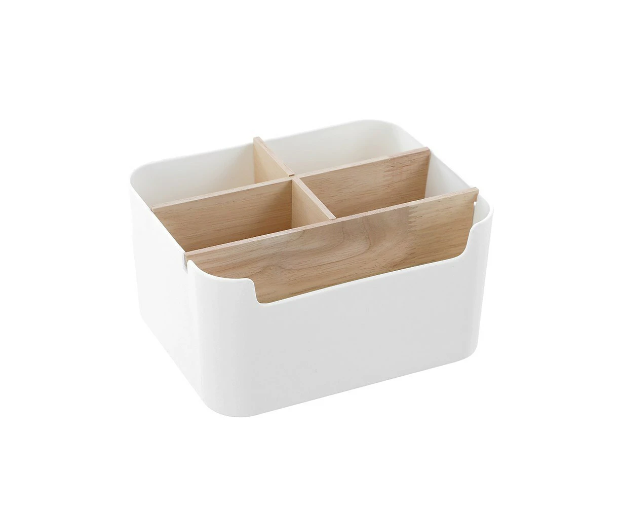 Boxsweden Bano 5-Section Organiser w/ Bamboo Inserts - White/Natural