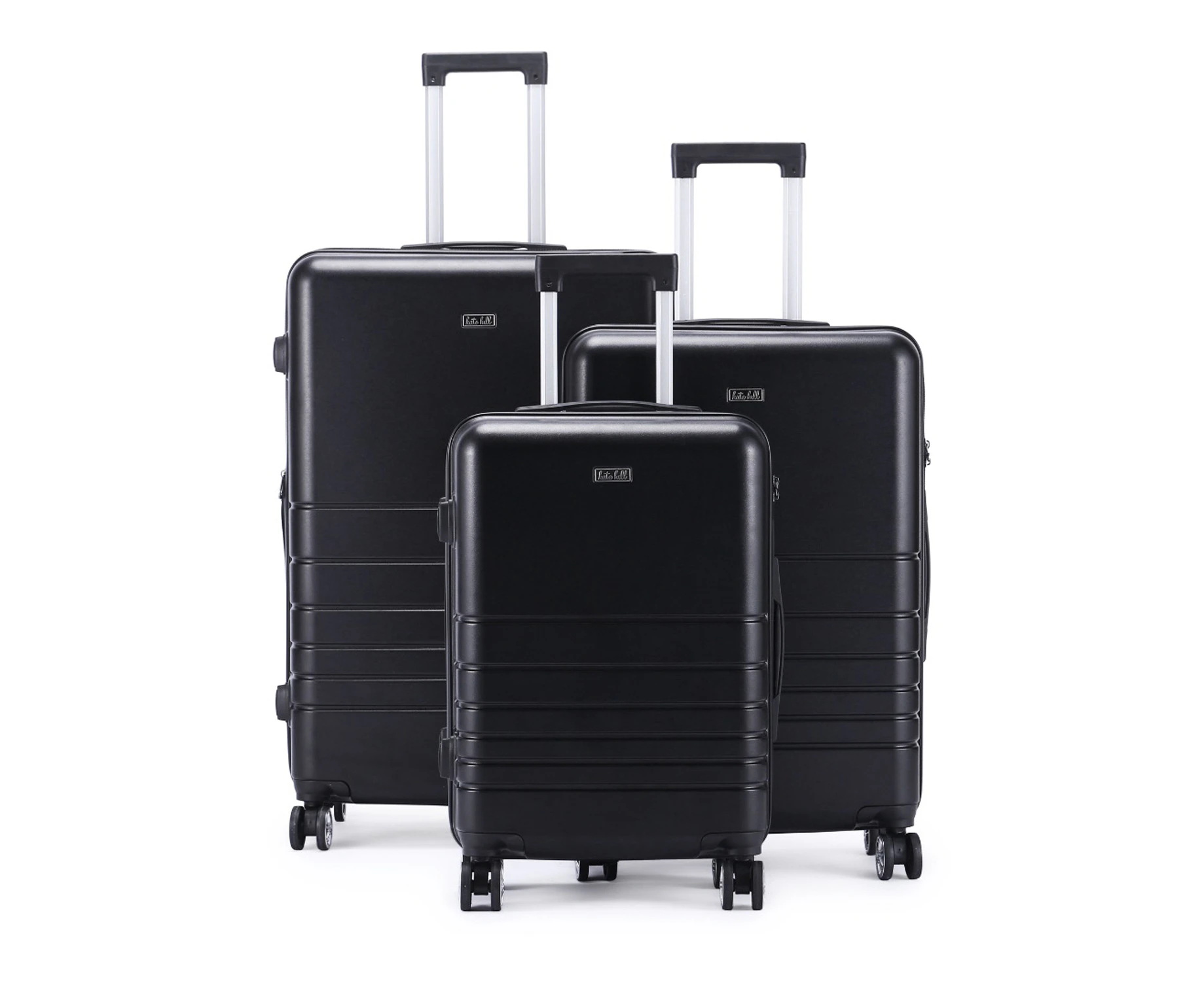 3pc Kate Hill Bloom Wheeled Trolley Hard Suitcase Luggage Set Black S/M/L